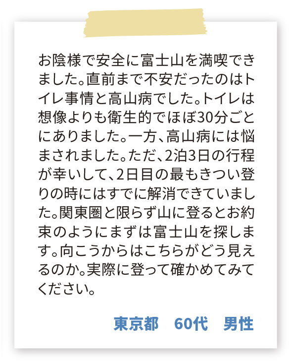 まいたびの富士登山ツアーに参加した方の感想
