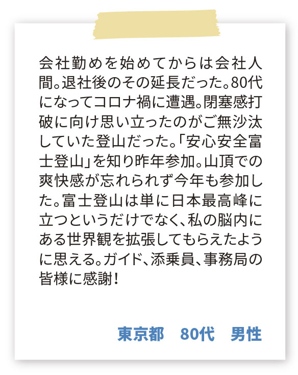 まいたびの富士登山ツアーに参加した方の感想